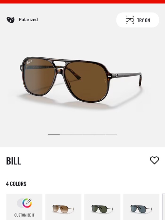 Ray-Ban Bill Tortoiseshell Sunglasses with Brown Lenses